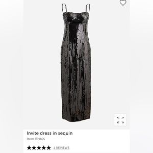 NWT - Size 8 Invite Dress in Black Sequin - J Crew Collection